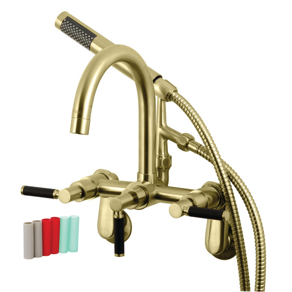 Kaiser Wall-Mount Clawfoot Tub Faucet, Brushed Brass, Tub Wall Mount AE8157DKL
